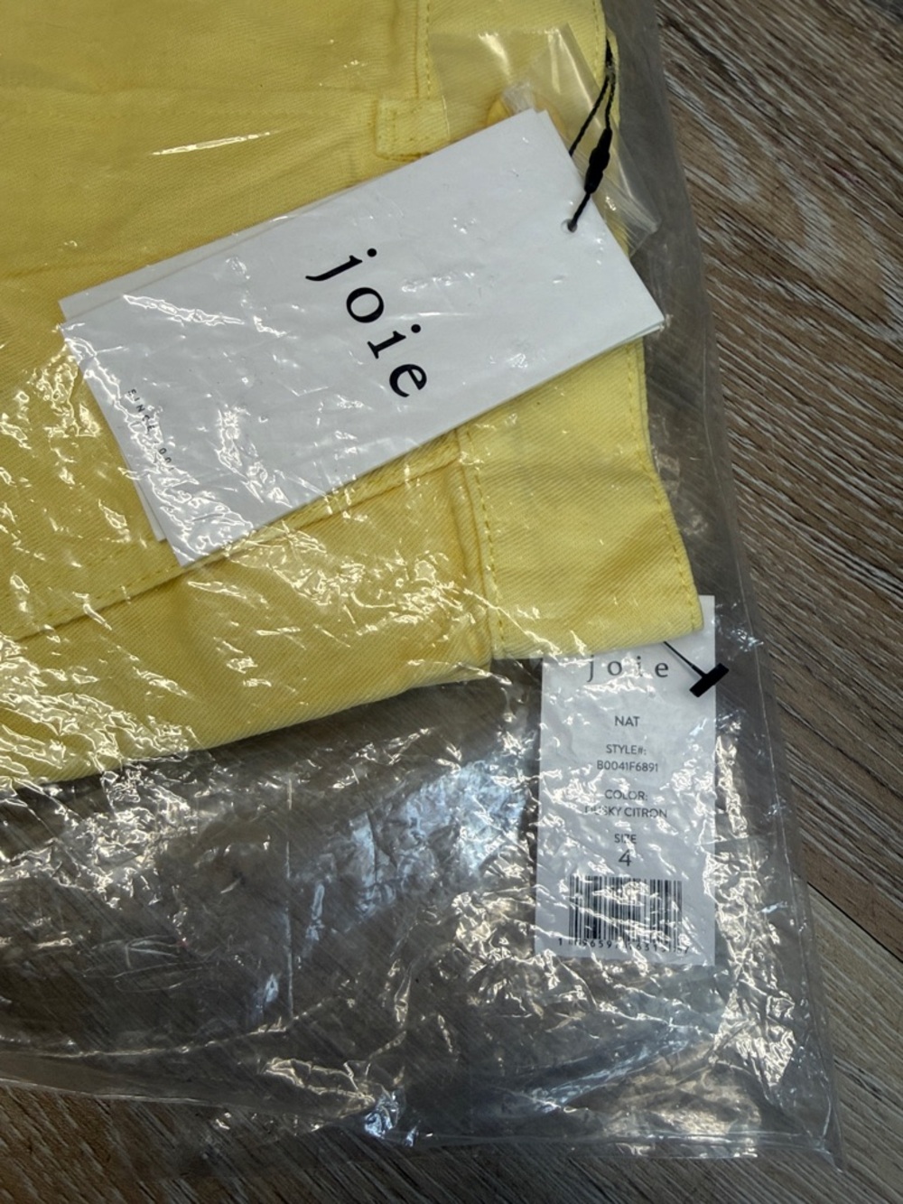 Joie Bright Yellow size 4 New womens cotton linen blend ankle pants - Picture 2 of 9